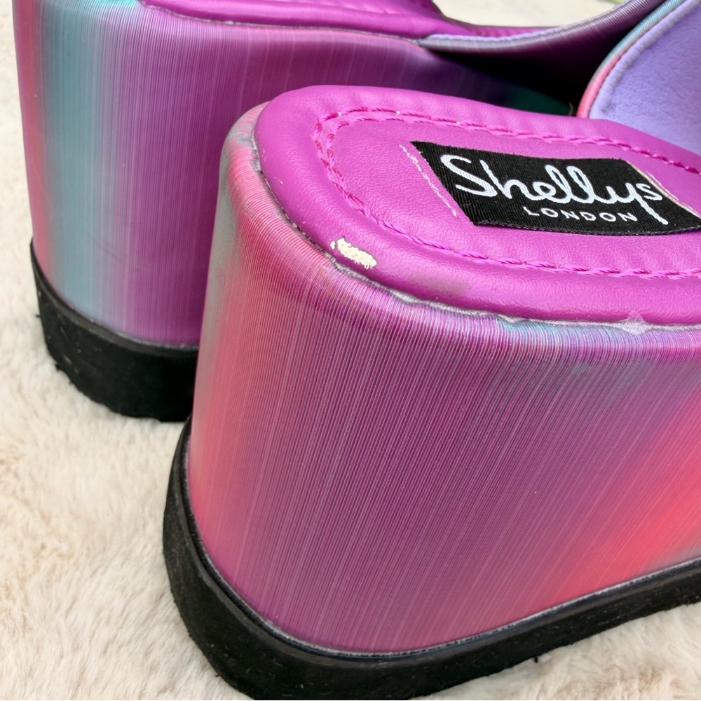 NEW Shellys London Dolls Kill Pink and Purple Platform Sandals Size 9 - Picture 4 of 12